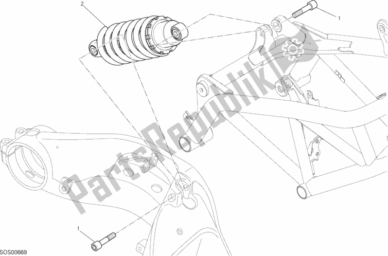 Tutte le parti per il Sospensione Posteriore del Ducati Hypermotard 939 USA 2016